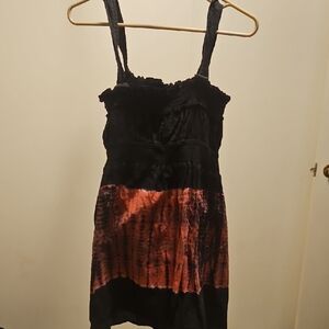 Black and Pink Tie-Dye Top